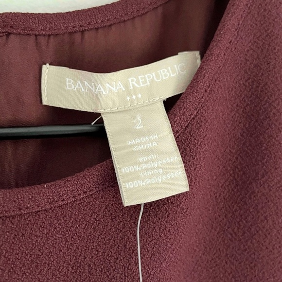 NWT Banana Republic Factory Women’s Sleeveless‎ Sheath Dress Maroon Red Size 2 - Picture 5 of 8